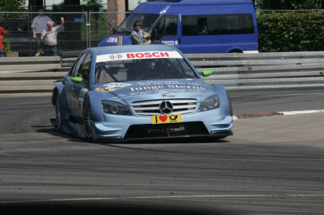 Jamie Green i sin Mercedes Benz C-klasse var hurtigst i dagens warmup på Norisring.